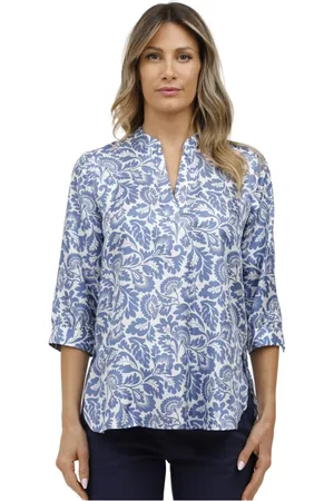 caliban Dames, Blouses & Shirts, Blauw, Maat: L