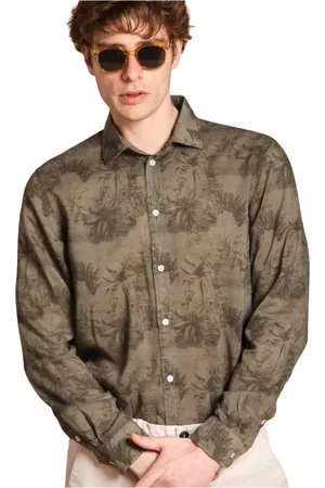 Masons Heren, Overhemden, Groen, Maat: 2XL Linnen