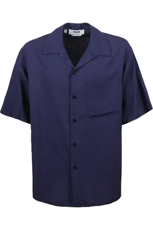 Msgm Heren, Overhemden, Blauw, Maat: L Viscose