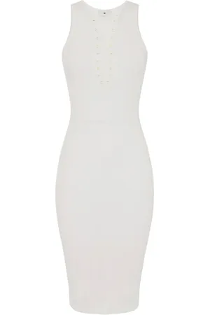 Elisabetta Franchi Dames, Jurken, Wit, Maat: S