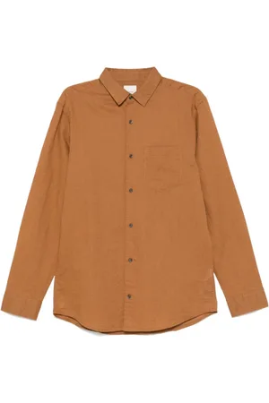 Calvin Klein Heren, Overhemden, Bruin, Maat: S