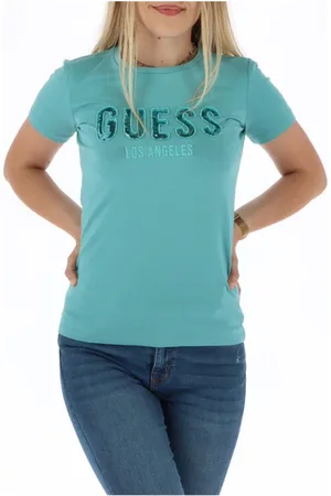 Guess Dames, Tops, Blauw, Maat: XS Katoen
