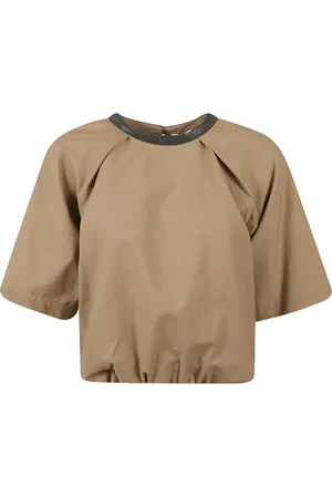 Brunello Cucinelli Dames, Tops, Bruin, Maat: S Katoen