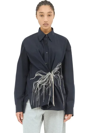 DRIES VAN NOTEN Dames, Blouses & Shirts, Blauw, Maat: S Katoen