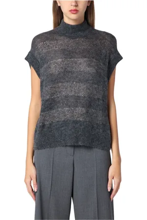 Brunello Cucinelli Dames, Truien, Grijs, Maat: XS