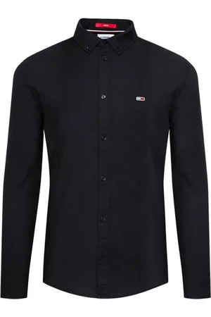 Tommy Hilfiger Heren, Overhemden, Zwart, Maat: L Katoen