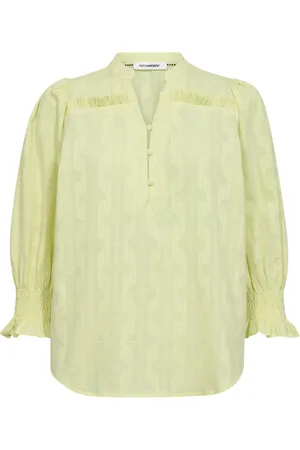 Co`Couture Dames, Blouses & Shirts, Geel, Maat: XL Katoen