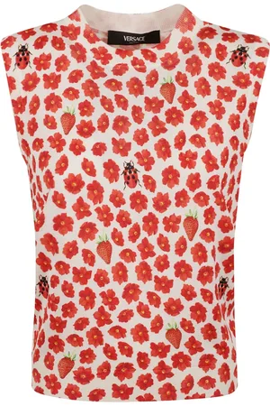 VERSACE Dames, Tops, Rood, Maat: XS