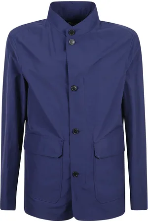 Ermenegildo Zegna Heren, Mantels, Blauw, Maat: M Katoen