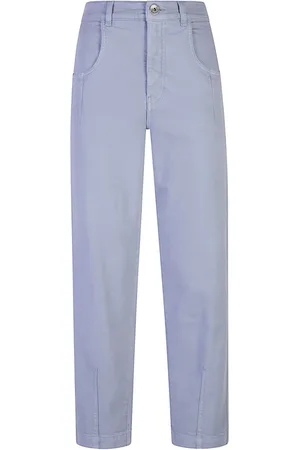 ELEVENTY Dames, Broeken, Blauw, Maat: XS Katoen