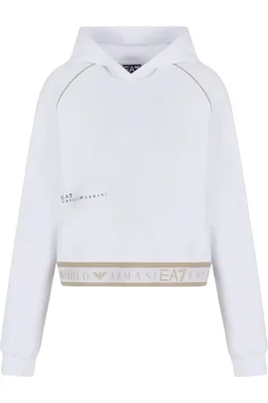 EA7 Dames, Sweatshirts & Hoodies, Wit, Maat: XS Poliester