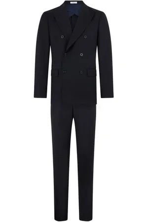 Boglioli Heren, Pakken, Blauw, Maat: M Wol