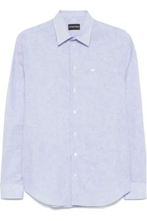 Emporio Armani Heren, Overhemden, Blauw, Maat: L