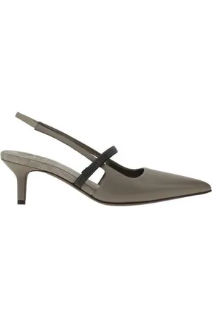 Brunello Cucinelli Dames, Schoenen, Grijs, Maat: 38 EU Leer