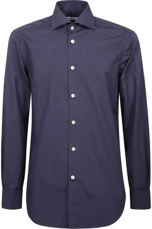 Kiton Heren, Overhemden, Blauw, Maat: M Katoen