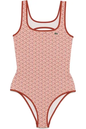 Lacoste Dames, Badkleding, Bruin, Maat: S Poliester