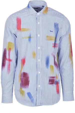 HARMONT&BLAINE Heren, Overhemden, Blauw, Maat: M Katoen