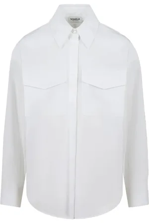 Dondup Dames, Blouses & Shirts, Wit, Maat: S Katoen