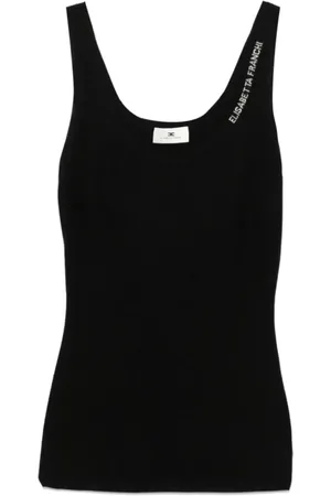 Elisabetta Franchi Dames, Tops, Zwart, Maat: M Wol