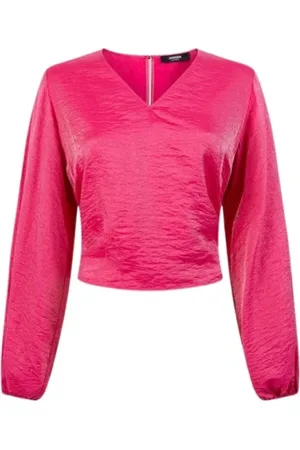 Jansen Amsterdam Dames, Blouses & Shirts, Roze, Maat: L Leer