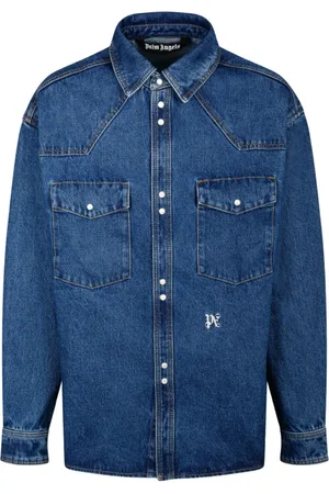 Palm Angels Heren, Overhemden, Blauw, Maat: M Denim