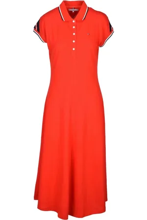 Tommy Hilfiger Dames, Jurken, Rood, Maat: M Katoen