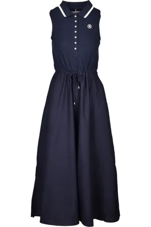 Tommy Hilfiger Dames, Jurken, Blauw, Maat: 2XS Katoen