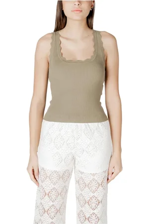 JACQUELINE DE YONG Dames, Tops, Groen, Maat: S Nylon