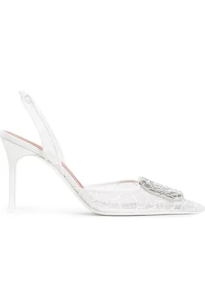 Amina Muaddi Dames, Schoenen, Wit, Maat: 39 EU