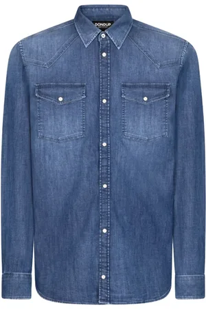 Dondup Heren, Overhemden, Blauw, Maat: M Denim