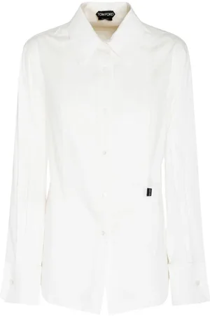 Tom Ford Dames, Blouses & Shirts, Wit, Maat: 2XS Katoen