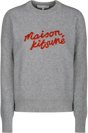 Maison Kitsuné Dames, Truien, Grijs, Maat: M Wol