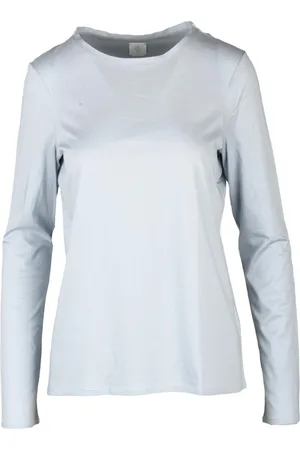 ELEVENTY Dames, Tops, Blauw, Maat: S Katoen