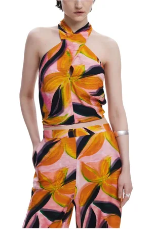 Desigual Dames, Tops, Oranje, Maat: M Viscose