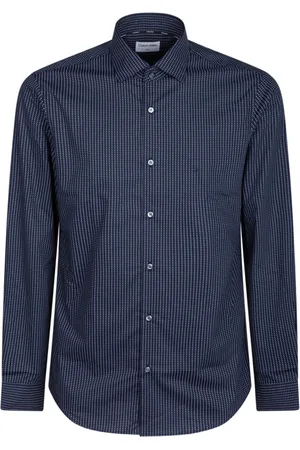 Calvin Klein Heren, Overhemden, Blauw, Maat: XL Katoen