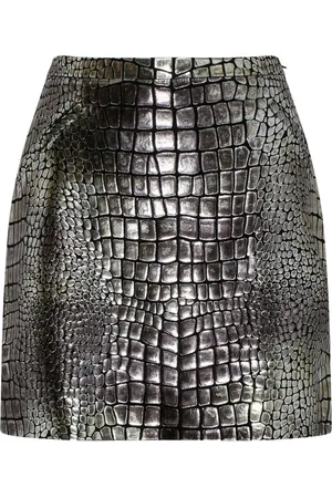 Tom Ford Dames, Rokken, Grijs, Maat: 2XS Leer