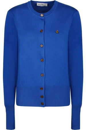 Vivienne Westwood Dames, Truien, Blauw, Maat: M Katoen