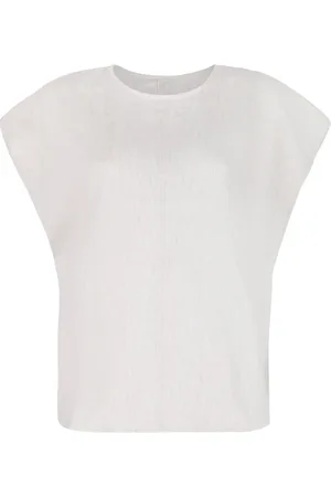 Calvin Klein Dames, Blouses & Shirts, Wit, Maat: M Linnen