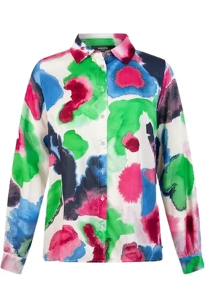 Jansen Amsterdam Dames, Blouses & Shirts, Veelkleurig, Maat: L Viscose