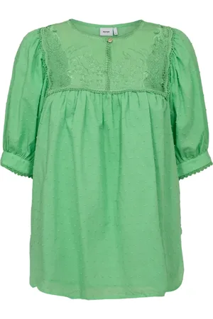 Numph Dames, Blouses & Shirts, Groen, Maat: XL Katoen