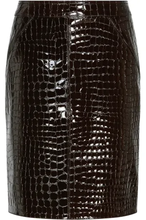 Tom Ford Dames, Rokken, Bruin, Maat: S Leer