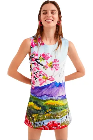 Desigual Dames, Jurken, Veelkleurig, Maat: M Viscose
