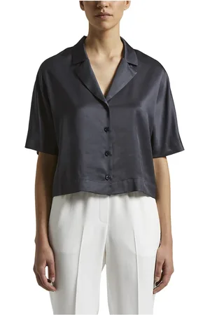 PESERICO SIGN Dames, Blouses & Shirts, Blauw, Maat: XS Satijn