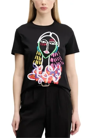 Desigual Dames, Tops, Zwart, Maat: S Katoen