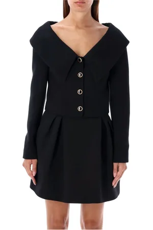 Alessandra Rich Dames, Jurken, Zwart, Maat: S Wol