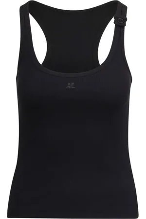 Courrèges Dames, Tops, Zwart, Maat: S Katoen