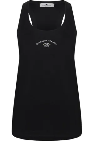Elisabetta Franchi Dames, Tops, Zwart, Maat: XS Katoen