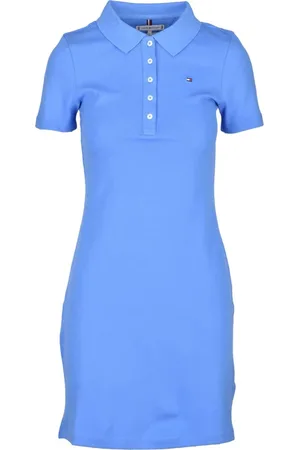 Tommy Hilfiger Dames, Jurken, Blauw, Maat: XS Katoen