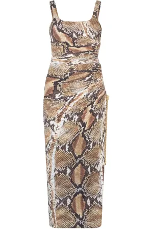 Roberto Cavalli Dames, Jurken, Bruin, Maat: S