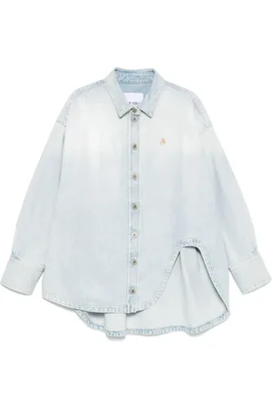 The Attico Dames, Blouses & Shirts, Blauw, Maat: 2XS Katoen